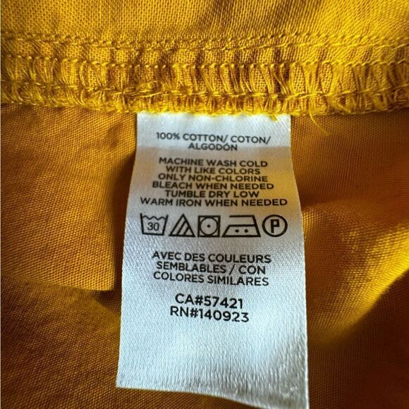 LOFT Paperbag Shorts 100% Cotton Gold Yellow High Waist Pockets SZ M - Picture 11 of 12